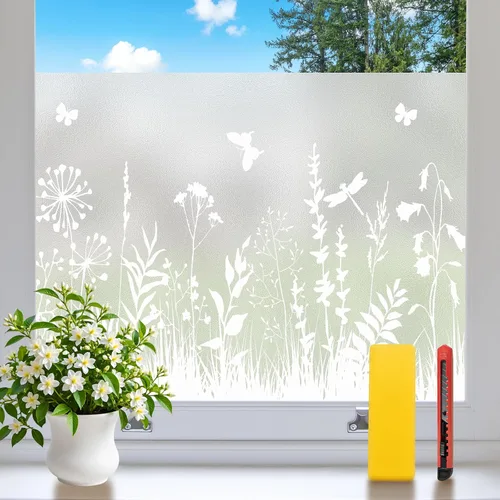 Miniatura 8 de Niviy Película de Privacidad para Ventanas con Patrón de Diamante 3D, Vinilo No Adhesivo con Adherencia Estática, Película Decorativa para Ventanas