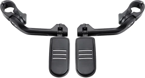 Miniatura 24 de TCT-MOTORPARTS Estriberas negras de 1/4 de pulgada y 1.25 pulgadas, estriberas ajustables para motocicleta en ángulo largo para Harley Touring Road