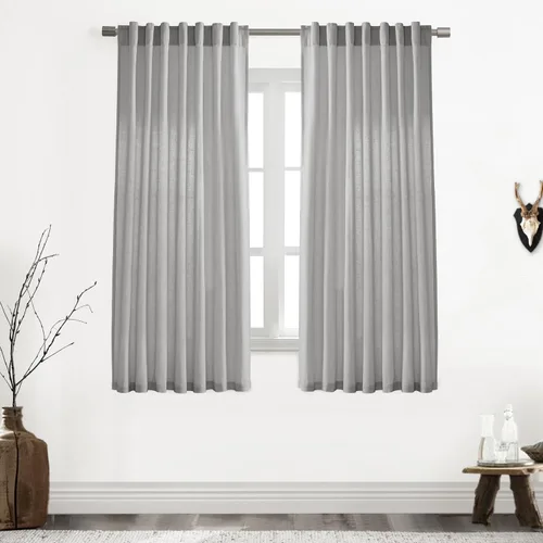 Miniatura 59 de XTMYI - Cortinas transparentes de 54 pulgadas de largo, juego de 2 paneles para baño, cortinas cortas de lino y algodón con semi privacidad