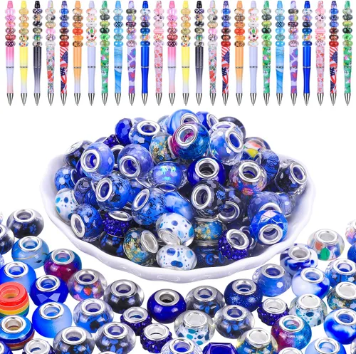 Miniatura 11 de Espaciador de agujeros grandes europeos con cuentas de hadas con diamantes de imitación para manualidades, pulseras y bisutería