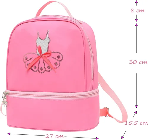 Miniatura 2 de Dorlubel Linda mochila de baile de ballet tutú vestido bolsa de baile con llavero para niñas