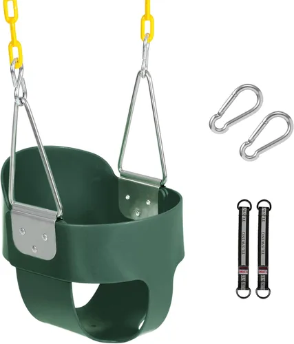 Miniatura 12 de RedSwing Columpio de Cubo Completo de Respaldo Alto con Combo de Asiento de Columpio de Servicio Pesado (Triángulo y Chain Dip), Correas de Árbol