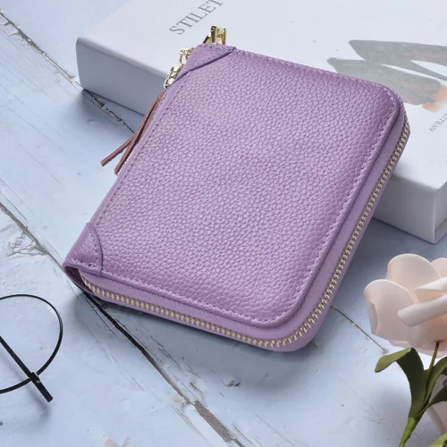 Miniatura 2 de Easyoulife - Billetera de piel con cierre y tarjetero para mujer con bloqueo de interferencia de radiofrecuencia RFID