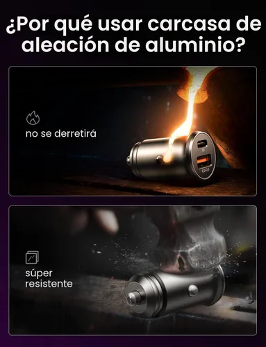 Miniatura 8 de LISEN 54W Mini Adaptador de Encendedor de Cigarrillos Cargador de Coche USB C Carga Rápida, Adaptador de Cargador de Coche 12V Encendedor
