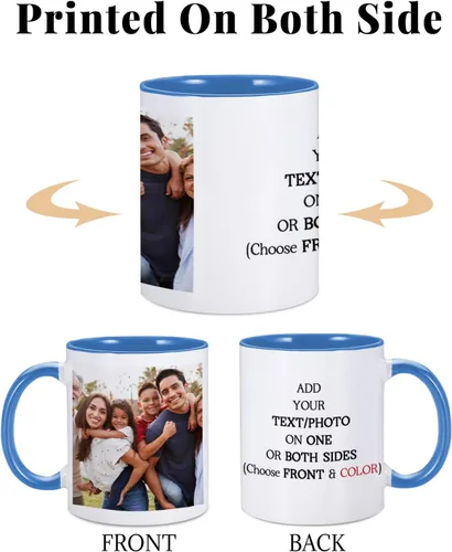 Miniatura 2 de Taza de café personalizada, taza personalizada, diseña tu propia taza con nombre y logotipo, texto fotográfico, tazas personalizadas en ambos lados