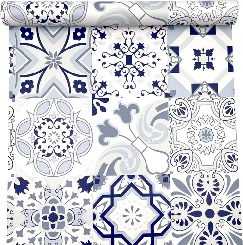 Y - Revestimiento de porcelana retro para estantería, revestimiento extraíble para cajón, decoración de encimera, impermeable, 17.7 pulgadas x 9.8