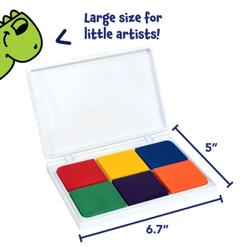 Miniatura 3 de READY 2 LEARN Almohadilla de sello lavable Jumbo 6 en 1 No tóxica Resistente a la decoloración Perfecto para álbumes de recortes, carteles