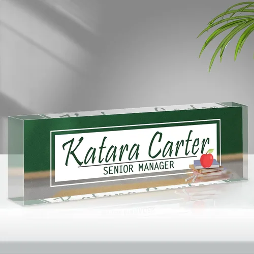 Miniatura 28 de Placa de identificación personalizada para escritorio, decoraciones de escritorio de acrílico, regalos de agradecimiento para empleados, regalos
