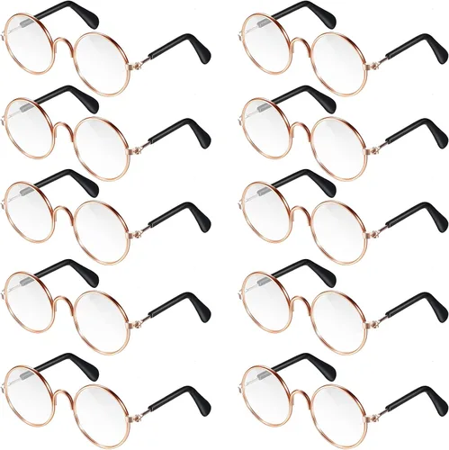 Miniatura 9 de 10 lentes de sol para gatos y perros, gafas divertidas para mascotas, redondas, de metal, pequeñas, clásicas, retro, para mascotas, hippie, lindo