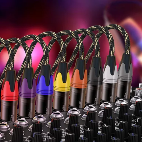 Miniatura 7 de Cables XLR - Paquete de 6 cables XLR trenzados de nailon trenzado y cable de micrófono equilibrado para micrófonos, mezcladores y altavoces
