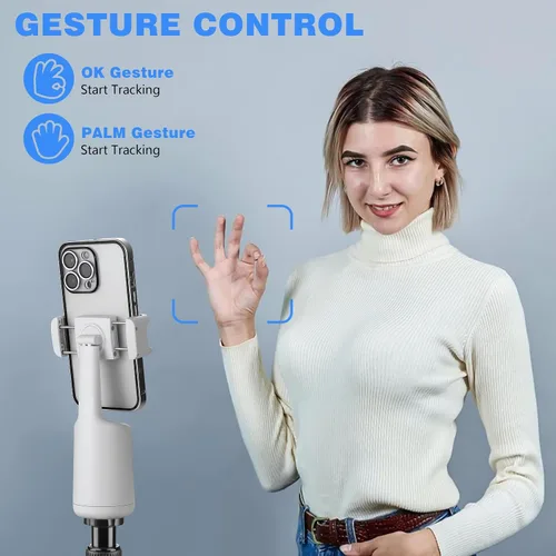 Miniatura 3 de Soporte de cámara de seguimiento facial automático, dispositivo de seguimiento inteligente de 360° con control de gestos, no requiere aplicación