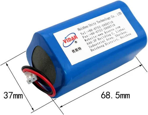 Miniatura 2 de VIDAR Batería recargable de iones de litio 3.7V 10400mAh Batería de iones de litio de alta capacidad con JST PH2.54/2P Plug-in (personalizable)
