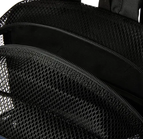 Miniatura 5 de JanSport Mochila de malla ecológica negra, 17 x 12.5 x 6 pulgadas, bolsa semitransparente para adultos con funda para laptop, panel trasero