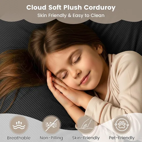 Miniatura 8 de Sofá cama convertible de 80 pulgadas, sofá cama modular 5 en 1 sin hueso con marco fijo y almohada de respaldo extraíble, sofá futón de pana lavable