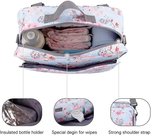 Miniatura 2 de Organizador de pañales para bebé al aire libre - Bolsa de cochecito de bebé, contenedor de almacenamiento para pañales, toallitas y juguetes (rosa)