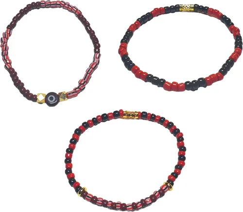 Miniatura 7 de Juego de 3 pulseras de cuerda elástica de santería de ojo malvado hechas a mano Obatala Oshun Yemaya Orula Elegua Oya Ogun Ochosi Shango Babalu Aye