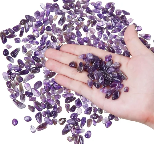 Miniatura 3 de Piedras de amatista de cristal triturado de cuarzo de forma irregular para el hogar, piedras decorativas para el hogar, jarrones, plantas