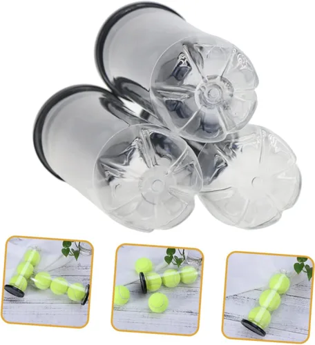 Miniatura 9 de Toddmomy 6 unidades de cilindro de tenis transparente contenedor negro para pelotas de tenis con tapa, organizador de almacenamiento de pelotas
