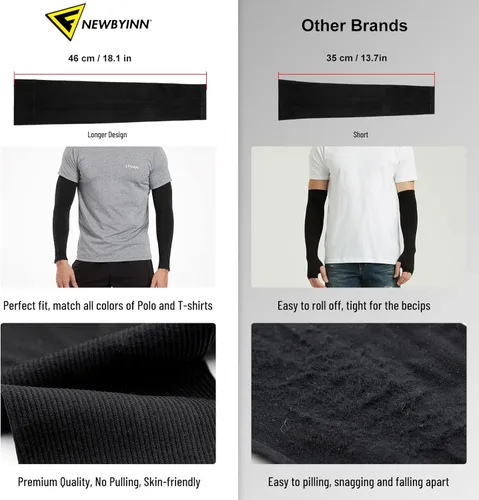 Miniatura 6 de Newbyinn Mangas de brazo para hombres y mujeres, talla L a XL, manga de protección solar UV para cubrir tatuajes, funda de compresión refrescante 2