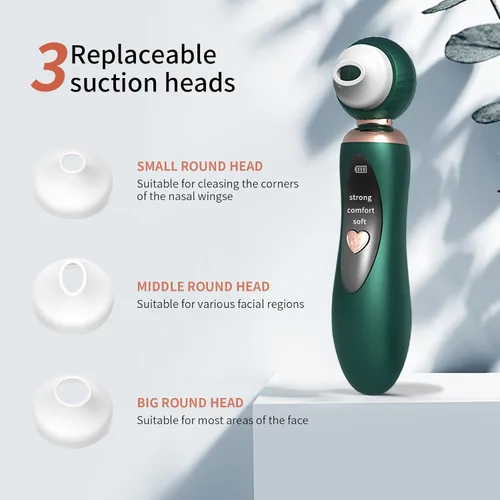 Miniatura 5 de 2025 - Aspiradora de poros para eliminar puntos negros, limpiador de poros facial recargable visual, 3 succiones de silicona suave, 3 sondas, kit