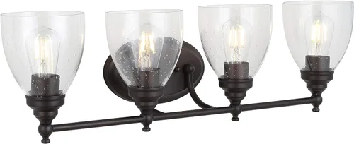 Miniatura 12 de JONATHAN Y Lámpara de pared LED cromada de 5.5 pulgadas, cableado para baño, pantalla de vidrio transparente con semillas, iluminación de pasillo