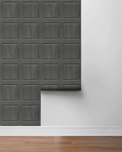 Miniatura 7 de NextWall Papel tapiz de imitación lavado para despegar y pegar (carbón)