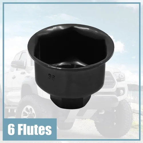 Miniatura 3 de uxcell Metal 1.417 in 6 Flautas Filtro de aceite Llave Llave de la carcasa del zócalo Herramienta para Volkswagen para Audi A6L A8L para BMW X5