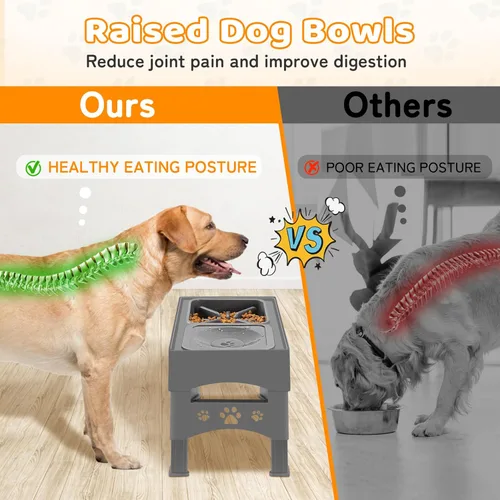 Miniatura 3 de Cuencos elevados para perros de alimentación lenta sin derrames, cuenco elevado para perros grandes, medianos y pequeños, protector contra