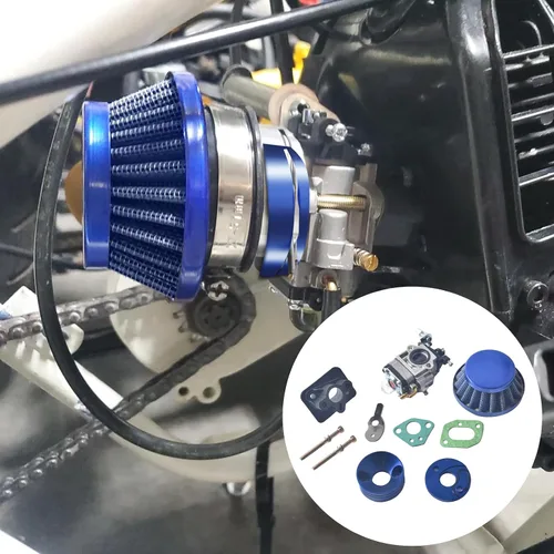 Miniatura 6 de Kit de mejora de carburador de 15 mm, filtro de aire, colector, tubo de entrada, pila de aleación para scooter de gasolina de 2 tiempos de 33 cc 43