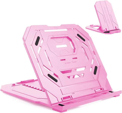 Miniatura 11 de Soporte para tableta de dibujo, soporte plegable para computadora portátil, 9 niveles de ángulos ajustables con un soporte para teléfono integrado