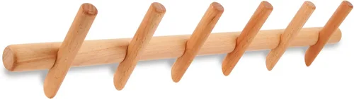 Miniatura 8 de KYSMOTIC Perchero de Pared Moderno de Madera - Montado en la Pared - Negro con 4 Ganchos de Madera - Para Colgar Ropa, Batas, Toallas, Sombreros