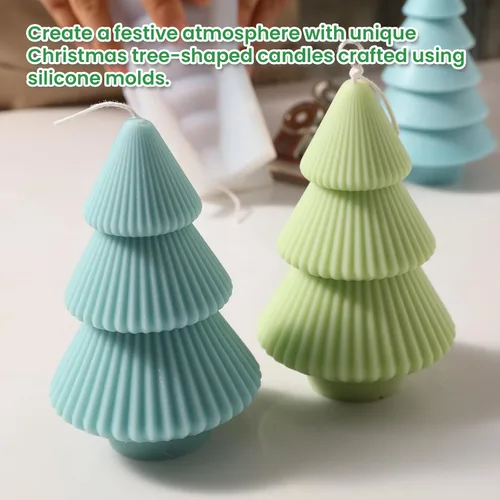 Miniatura 7 de Boowan Nicole Molde de vela de árbol de Navidad para suministros de fabricación de velas Decoración del hogar DIY (LZ0557)