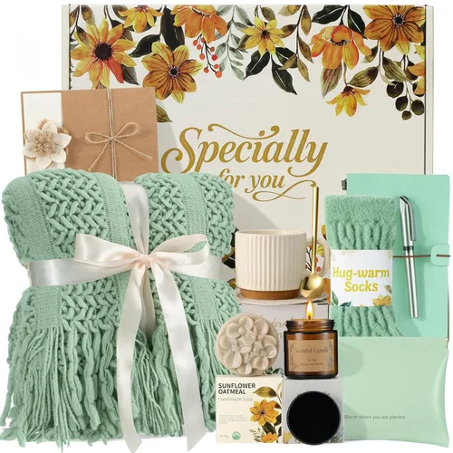 Miniatura 11 de Regalos para mujeres con cuidado personal, caja de regalo de cumpleaños para mujeres, mamá, amiga, cestas de regalo de condolencias para mujeres