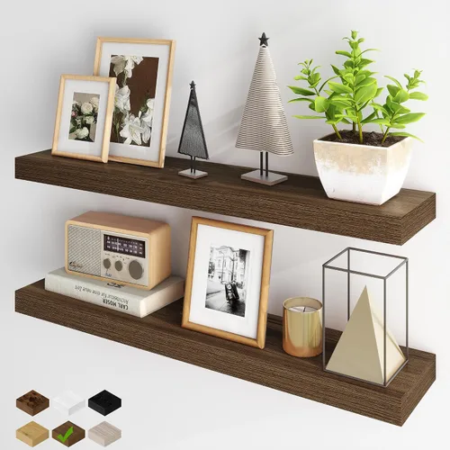 Miniatura 27 de Fun Memories Estantes flotantes para pared, estantes flotantes de 48 pulgadas de largo, juego de 1, estante colgante con soportes invisibles