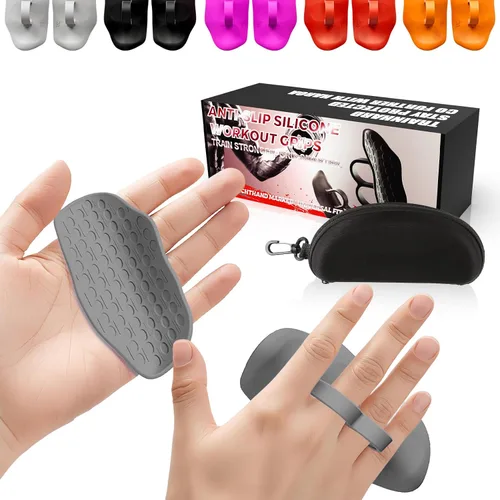 Miniatura 10 de Puños de entrenamiento antideslizantes – Protector ergonómico de goma en la palma para levantamiento de pesas, peso muerto, dominadas, crossfit