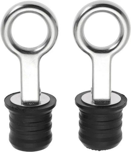 Miniatura 9 de Tapón de goma con mango a presión, tapón de drenaje de barco, con mango de latón/acero inoxidable, accesorios para barcos