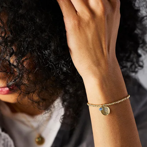 Miniatura 4 de DEMDACO Pulsera elástica de piedra natal para mujer, talla única, se adapta a la mayoría de pulseras de cristal y latón