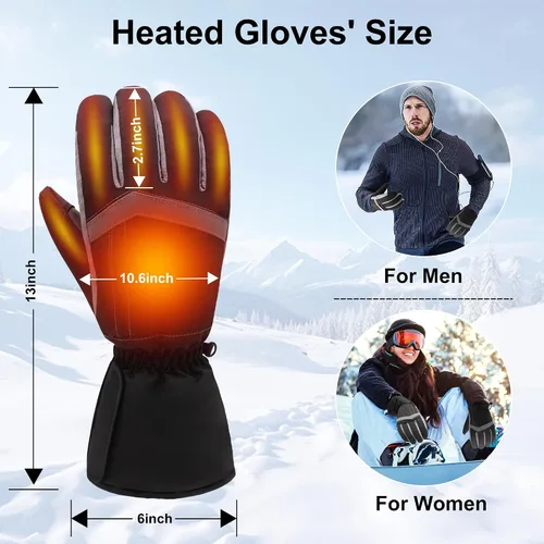 Miniatura 2 de MMlove USB Heated Gloves for Men Women, Touchscreen, Waterproof, Outdoor & Indoor Hand Warmers for Climbing,Motorcycling,Skiing