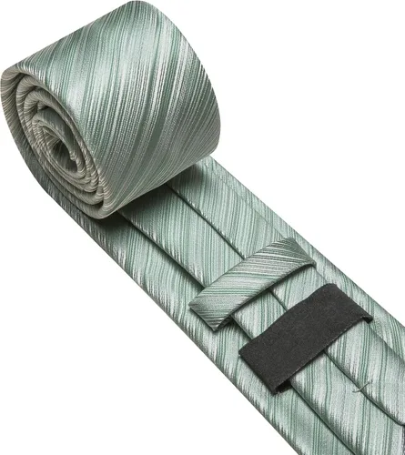 Miniatura 344 de Barry.Wang Juego de corbatas para hombre, corbata de seda a rayas, tejido a cuadros, gemelos formales, negocios, boda