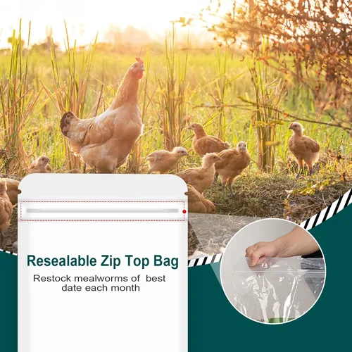 Miniatura 5 de Gusanos de harina secos de 44 libras para pollos, 100% naturales de calidad premium sin OMG, golosinas para aves de corral, pollos, patos y gansos