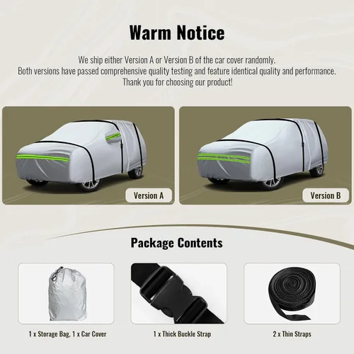 Miniatura 2 de TUCAREST - Funda de auto completa de 6 capas de alta calidad, diseño de cremallera de carcasa dura, impermeable, resistente a la intemperie