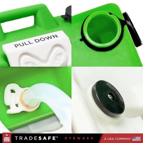 Miniatura 9 de TRADESAFE Estación de lavado de ojos de emergencia: estación portátil de lavado de ojos aprobada por OSHA, primeros auxilios de lavado de ojos de 8