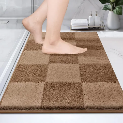 PURRUGS Alfombra de baño antideslizante lavable a máquina 20 x 30 pulgadas, tapete de baño súper absorbente y de secado rápido, alfombra de baño