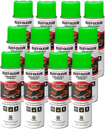 Miniatura 9 de Rust-Oleum 203023 Industrial Choice - Pintura en aerosol para marcado a base de disolvente invertido, 17 onzas, verde fluorescente