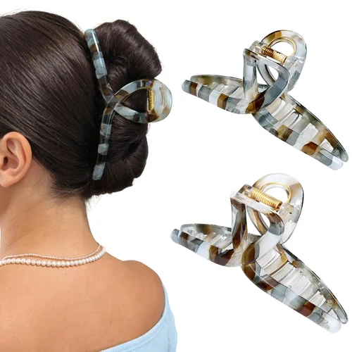 Miniatura 18 de Pinzas para el cabello grueso, paquete de 4 pinzas de gelatina extra grandes para mujeres, accesorios para el cabello de 4.75 pulgadas para mujeres