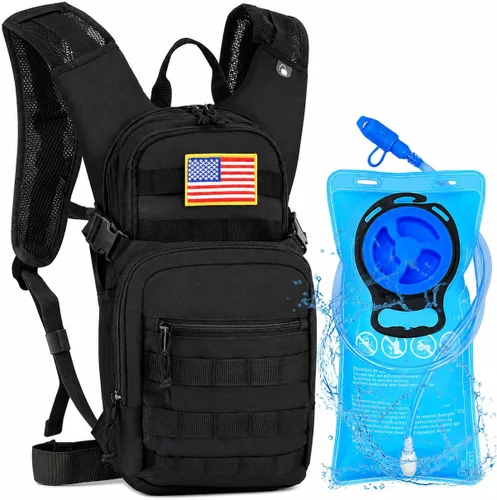 Tactical Hydration Backpack 2L Water Bladder - Lightweight Durable Pack for Hiking, Running, Outdoor Adventures, Adjustable Straps & Leak-Proof