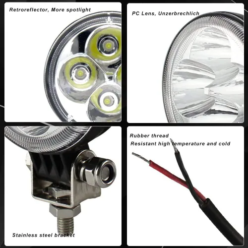 Miniatura 2 de Voltage Automotive - Foco LED redondo de 3 pulgadas para motocicletas todo terreno, 4x4, Jeep, SUV, ATV, tractor, barco, 6000 K