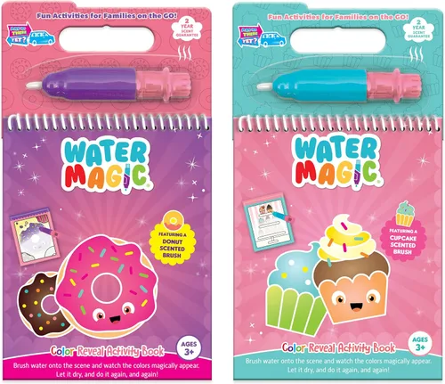 Scent Masters Water Magic (paquete de 2 – Cupcake and Donut) – Almohadillas patentadas de actividades de revelación de agua reutilizables con aroma