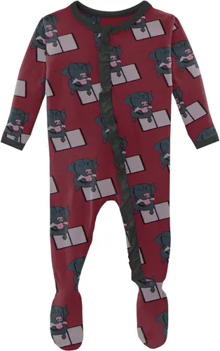 Miniatura 11 de KicKee - Mameluco clásico con volantes y cremallera, ropa de dormir suave, ropa de una sola pieza para bebé niña