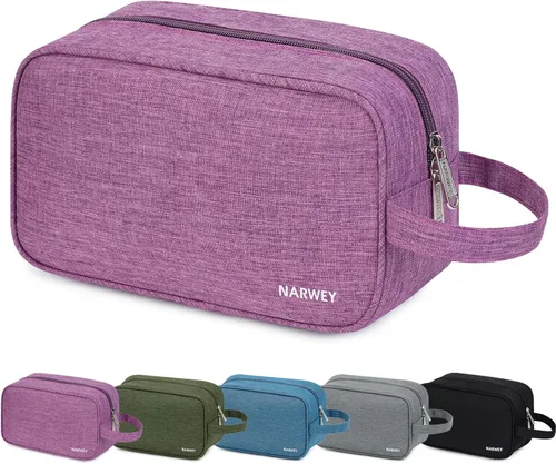 Miniatura 10 de Bolsa de aseo grande de tamaño completo, bolsa de cosméticos, bolsa de maquillaje de viaje, organizador para mujeres, hoja verde Z, M